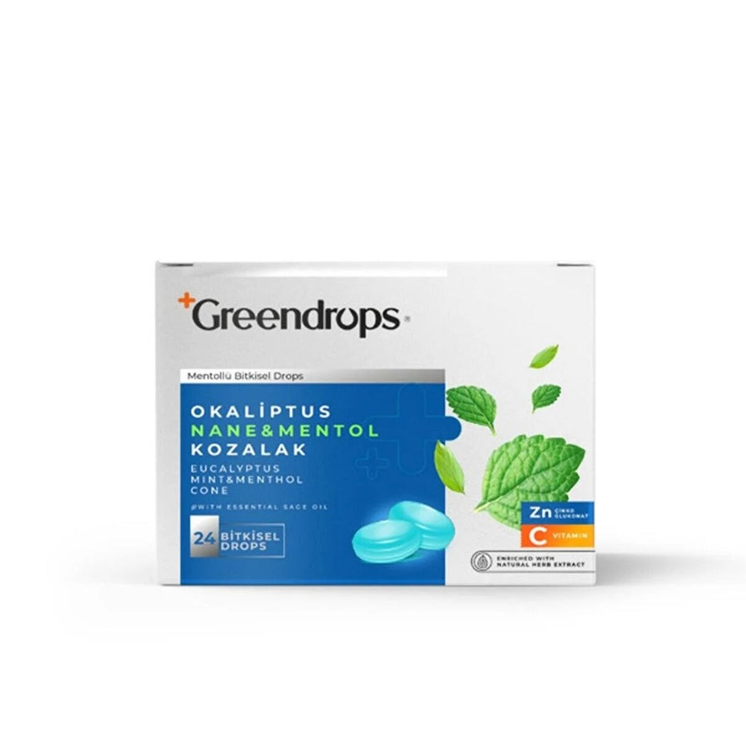 Greendrops Eucalyptus & Mint & Menthol & Pine Cone 24 pieces
