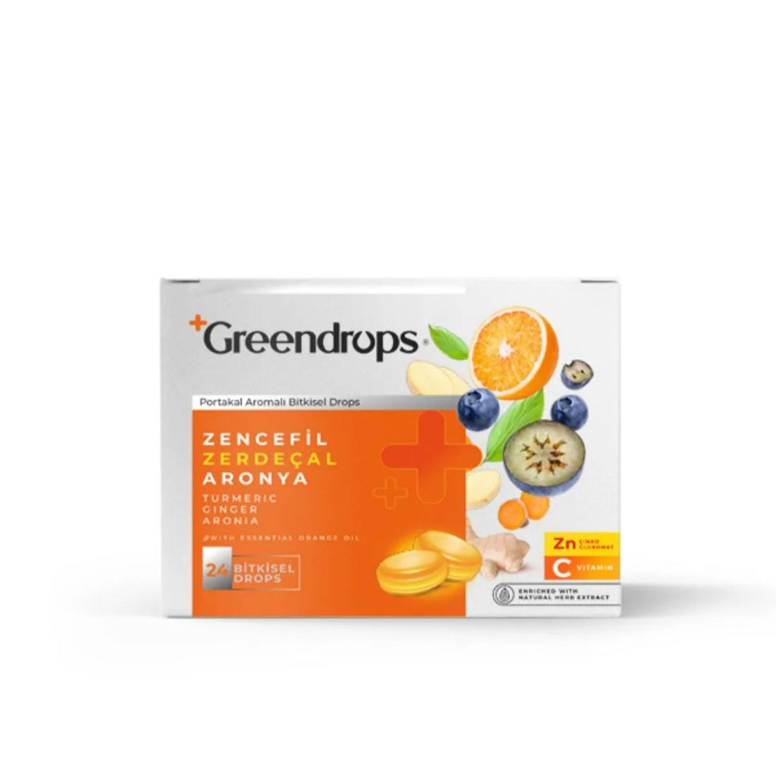 Greendrops Ginger &amp; Turmeric &amp; Aronia 24 pieces